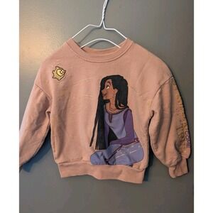 Disney Wish Movie Pink Toddler Girl's LS Graphic Sweatshirt Star & Asha XS 4/5